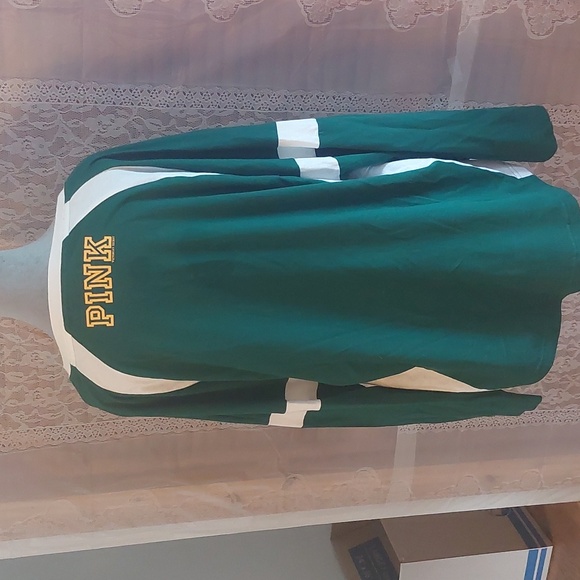 GREENBAY PACKER Victoria's Secret Pink v-neck long sleeve jersey size L like new - Picture 3 of 8